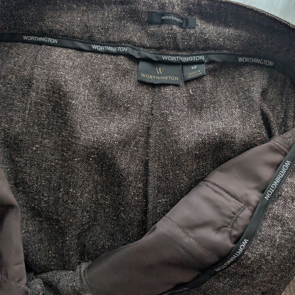 Worthington Dark Brown Tweed Trousers